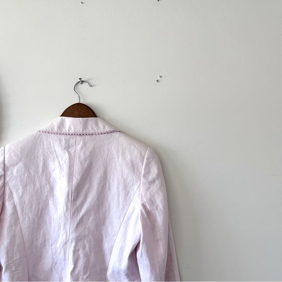 VINTAGE | 100% Pink Linen Button-Down Blazer - Picture 4 of 4